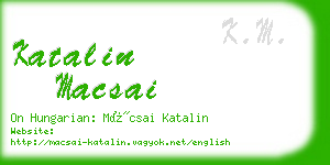 katalin macsai business card